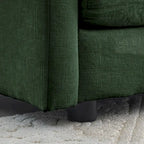 Canapé d'angle modulable en chenille 3 pièces avec pouf