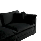 Canapé d'angle modulable en chenille 3 pièces avec pouf