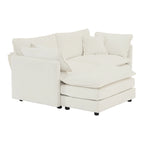 Canapé d'angle modulable en chenille 3 pièces avec pouf