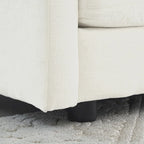 Canapé d'angle modulable en chenille 3 pièces avec pouf