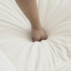 Canapé d'angle modulable en chenille 3 pièces avec pouf