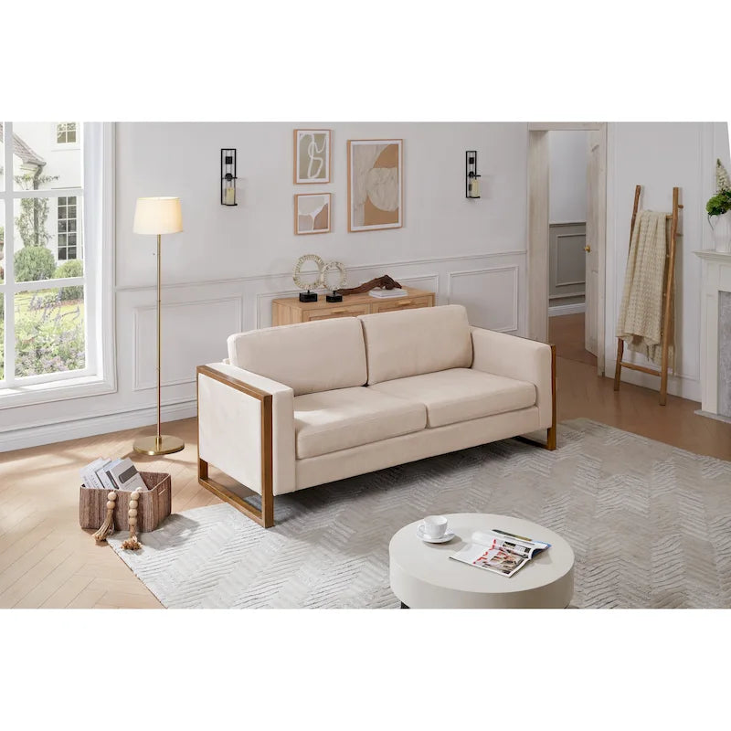 Canapé 3 places Lily Modern 79 avec pieds en bois massif