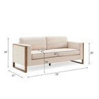 Canapé 3 places Lily Modern 79 avec pieds en bois massif