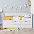 Lit de repos complet avec tiroirs et étagères, cadre de lit de rangement pour enfants, adolescents, adultes, gain de place, montage facile