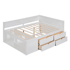 Lit de repos complet avec tiroirs et étagères, cadre de lit de rangement pour enfants, adolescents, adultes, gain de place, montage facile