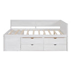Lit de repos complet avec tiroirs et étagères, cadre de lit de rangement pour enfants, adolescents, adultes, gain de place, montage facile