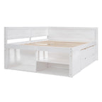 Lit de repos complet avec tiroirs et étagères, cadre de lit de rangement pour enfants, adolescents, adultes, gain de place, montage facile