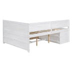 Lit de repos complet avec tiroirs et étagères, cadre de lit de rangement pour enfants, adolescents, adultes, gain de place, montage facile