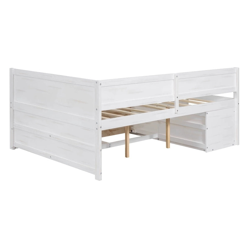 Lit de repos complet avec tiroirs et étagères, cadre de lit de rangement pour enfants, adolescents, adultes, gain de place, montage facile