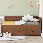 Lit de repos complet avec tiroirs et étagères, cadre de lit de rangement pour enfants, adolescents, adultes, gain de place, montage facile