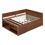 Lit de repos complet avec tiroirs et étagères, cadre de lit de rangement pour enfants, adolescents, adultes, gain de place, montage facile