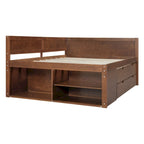Lit de repos complet avec tiroirs et étagères, cadre de lit de rangement pour enfants, adolescents, adultes, gain de place, montage facile
