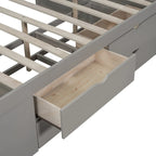 Lit de repos complet avec tiroirs et étagères, cadre de lit de rangement pour enfants, adolescents, adultes, gain de place, montage facile