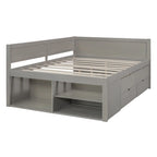 Lit de repos complet avec tiroirs et étagères, cadre de lit de rangement pour enfants, adolescents, adultes, gain de place, montage facile