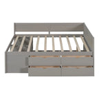 Lit de repos complet avec tiroirs et étagères, cadre de lit de rangement pour enfants, adolescents, adultes, gain de place, montage facile