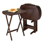 5 tables d'appoint pliantes rectangulaires surdimensionnées Corbett Walnut avec rangement St