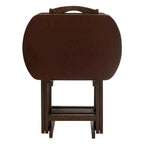 5 tables d'appoint pliantes rectangulaires surdimensionnées Corbett Walnut avec rangement St