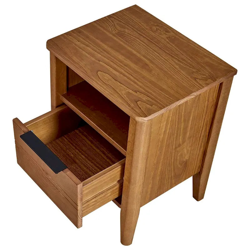 Table de chevet en bois à 1 tiroir California Classic, Marron miel
