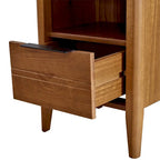 Table de chevet en bois à 1 tiroir California Classic, Marron miel