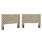 Tête de lit en tissu de lin capitonné Detmold Queen Wingback