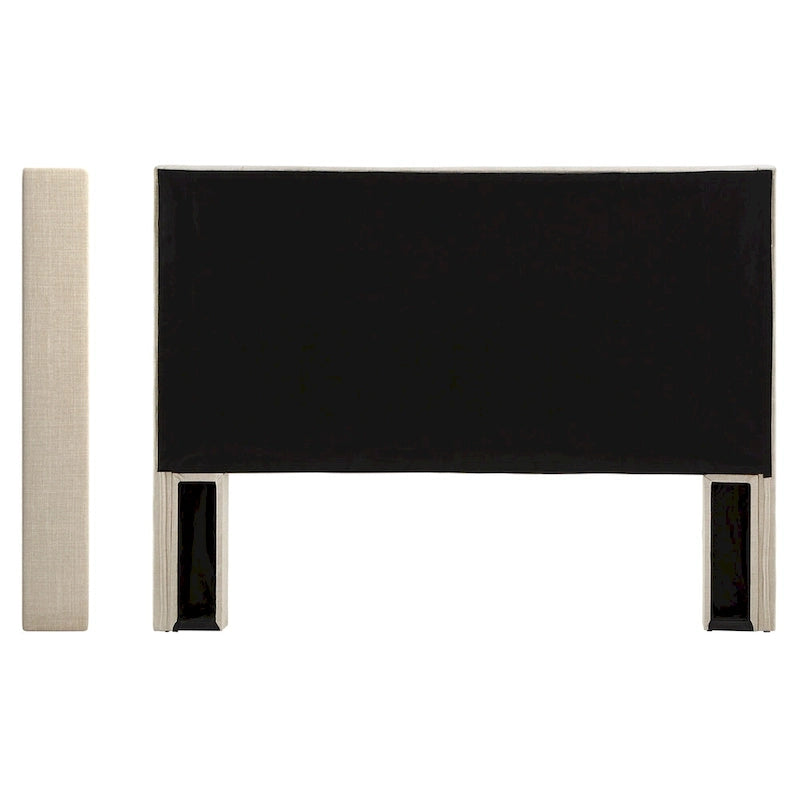 Tête de lit en tissu de lin capitonné Detmold Queen Wingback