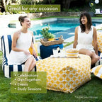 Pouf/ottoman treillis intérieur/extérieur 68,6 cm L x 68,6 cm l x 43,2 cm H