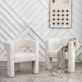Fauteuil carré capitonné en tissu bouclé, 71 cm de large (lot de 2)