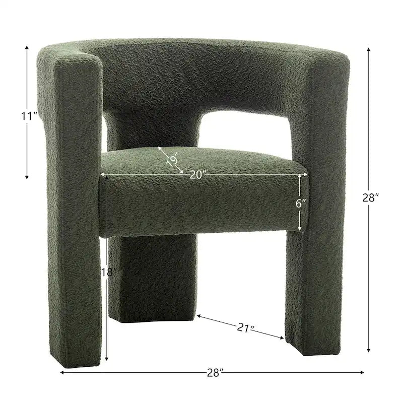 Fauteuil carré capitonné en tissu bouclé, 71 cm de large (lot de 2)