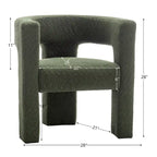 Fauteuil carré capitonné en tissu bouclé, 71 cm de large (lot de 2)