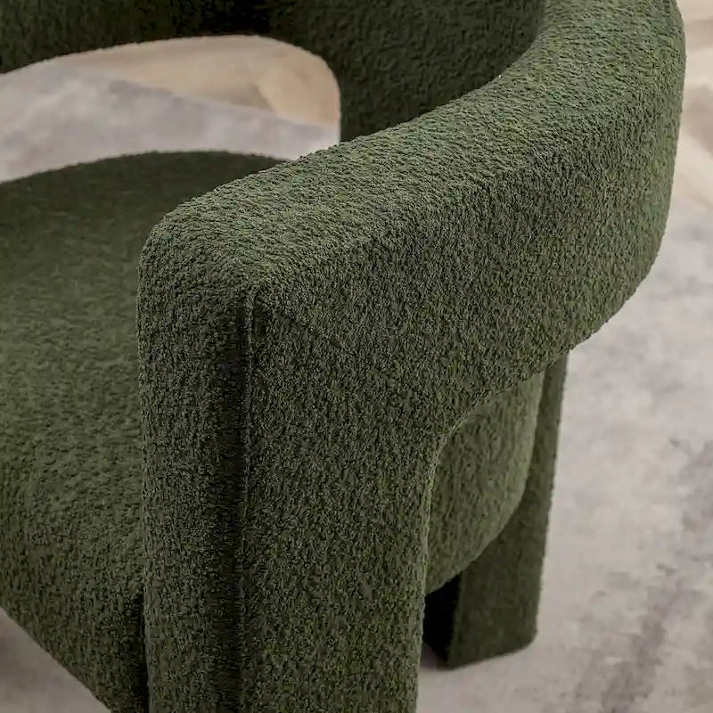 Fauteuil carré capitonné en tissu bouclé, 71 cm de large (lot de 2)