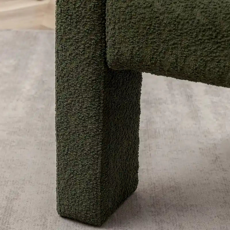 Fauteuil carré capitonné en tissu bouclé, 71 cm de large (lot de 2)