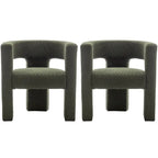 Fauteuil carré capitonné en tissu bouclé, 71 cm de large (lot de 2)
