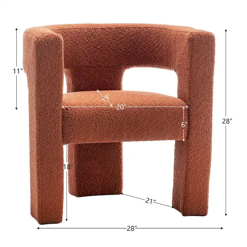 Fauteuil carré capitonné en tissu bouclé, 71 cm de large (lot de 2)