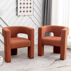 Fauteuil carré capitonné en tissu bouclé, 71 cm de large (lot de 2)