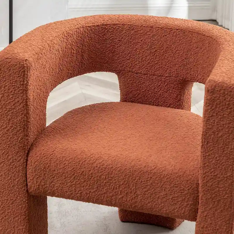 Fauteuil carré capitonné en tissu bouclé, 71 cm de large (lot de 2)