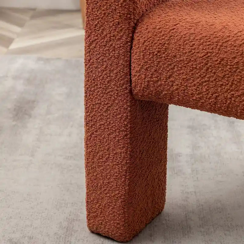 Fauteuil carré capitonné en tissu bouclé, 71 cm de large (lot de 2)