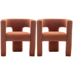 Fauteuil carré capitonné en tissu bouclé, 71 cm de large (lot de 2)