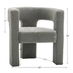 Fauteuil carré capitonné en tissu bouclé, 71 cm de large (lot de 2)
