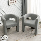 Fauteuil carré capitonné en tissu bouclé, 71 cm de large (lot de 2)