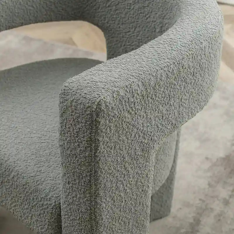 Fauteuil carré capitonné en tissu bouclé, 71 cm de large (lot de 2)