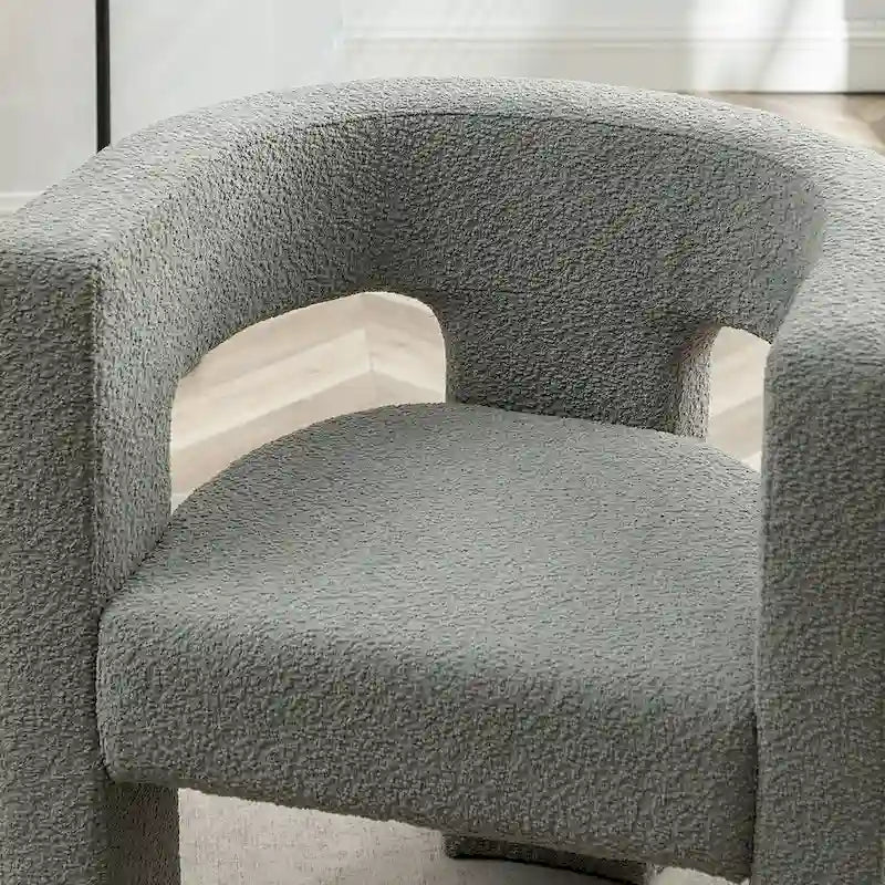Fauteuil carré capitonné en tissu bouclé, 71 cm de large (lot de 2)