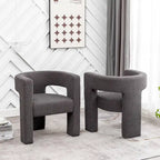 Fauteuil carré capitonné en tissu bouclé, 71 cm de large (lot de 2)