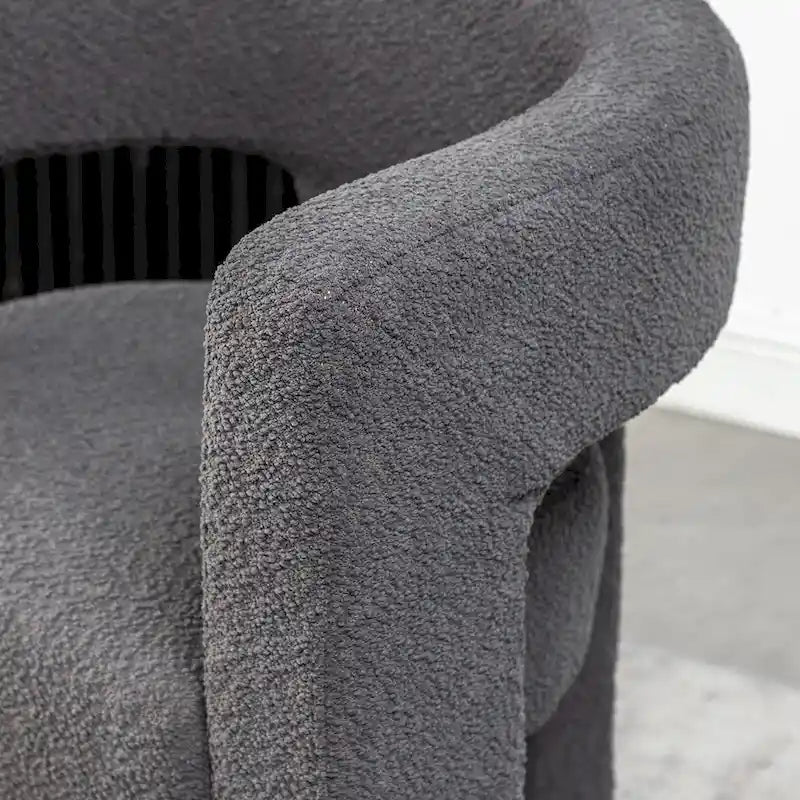 Fauteuil carré capitonné en tissu bouclé, 71 cm de large (lot de 2)