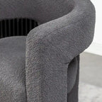 Fauteuil carré capitonné en tissu bouclé, 71 cm de large (lot de 2)