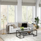 Table basse contemporaine en métal et verre Artemis