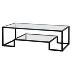 Table basse contemporaine en métal et verre Artemis