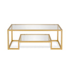 Table basse contemporaine en métal et verre Artemis