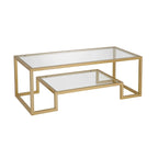 Table basse contemporaine en métal et verre Artemis