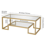 Table basse contemporaine en métal et verre Artemis