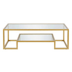 Table basse contemporaine en métal et verre Artemis